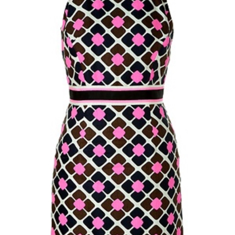 Milly of NY Anna Tile Sheath Dress Neon Pink Size 6 - Picture 6 of 10